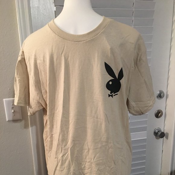 Men's Playboy Large Beige T Shirt New = Price is FIRM  Box TS1 - Picture 2 of 5